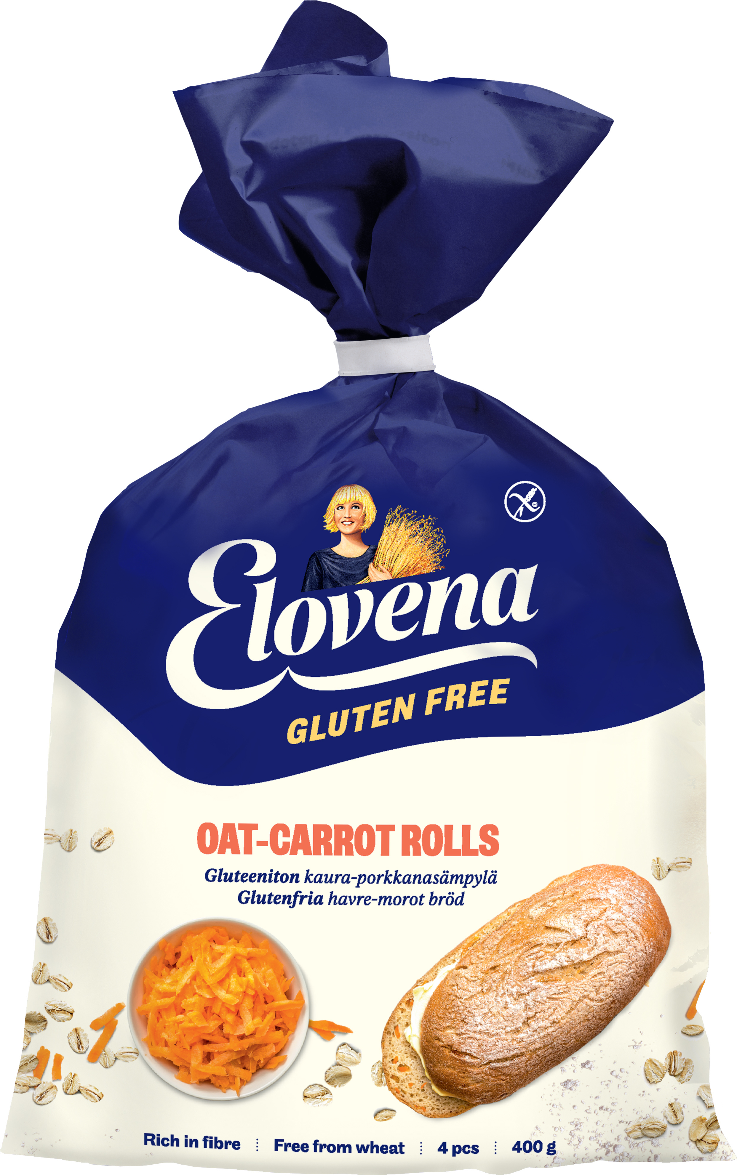 Elovena Gluteenittomat kaura-porkkansämpylät