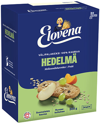 Elovena  Välipalakeksi 100 % Kauraa Hedelmä