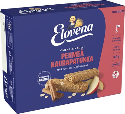 Elovena pehmeä kaurapatukka omena-kaneli