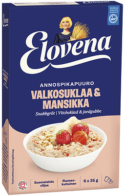 Elovena Annospikapuuro Valkosuklaa-mansikka