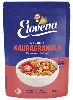 Elovena Kauragranola Mansikka