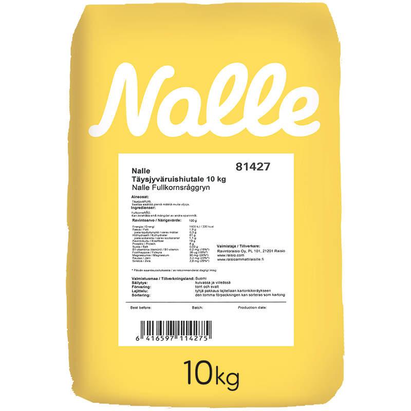 Nalle Ruis Täysjyvähiutale 10kg